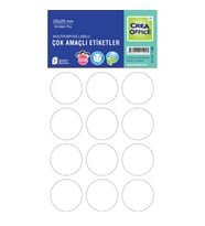 CREA OFC- 1194 25mm YUVARLAK BEYAZ OFİS ETİKETİ 7'Lİ (84)