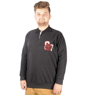 Mode XL Erkek Sweat Polo Recycle Selanik Losangeles B20420 Antramelanj