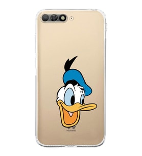 Huawei Y6 2018  Kamera korumalı Kapak Donald Duck Tasarımlı  Şeffaf Kılıf