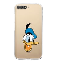 Huawei Y6 2018  Kamera korumalı Kapak Donald Duck Tasarımlı  Şeffaf Kılıf