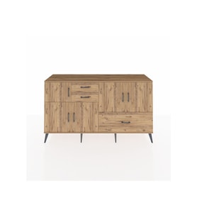 Hyperion Konsol 5 Raflı 3 Çekmeceli 5 Kapaklı 176x44x99 Çam-Çam