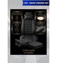 jeep grand cherokee 2007 Koltuk ve Kılıf uyumlu Yastık Siyah Minder Lüks 2 Minder 2 Yastık