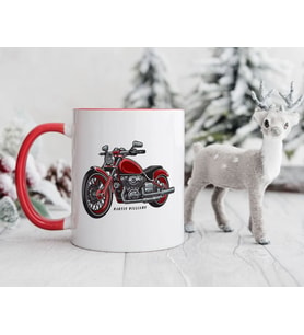 BK Gift Kişiye Özel Motorcu Temalı Kırmızı Kupa Bardak-13, Arkadaşa Hediye, Sevgiliye Hediye
