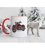 BK Gift Kişiye Özel Motorcu Temalı Kırmızı Kupa Bardak-13, Arkadaşa Hediye, Sevgiliye Hediye