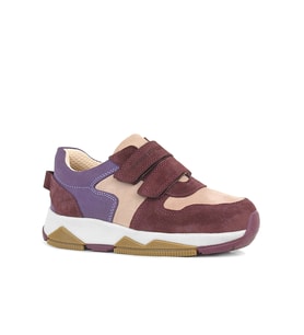 Rakerplus Hakiki Deri Bordo Pembe Kız Çocuk Cırtlı Sneakers Spor Ayakkabı