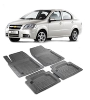 Chevrolet Aveo Uyumlu 3D Havuzlu Universal Oto Paspas Seti - PRF (Siyah-Gri)