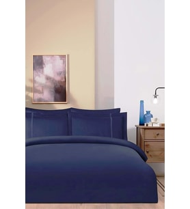 Özdilek Liyosel -Lacivert- Lastikli Çarşaflı Çift Kişilik Nevresim Takımı (4 Yastık Kılıflı)