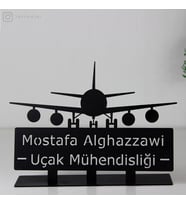 Uçak Mühendisi Masaüstü İsimlik - Metal Masa İsimliği - Kişiye Özel İsimlik