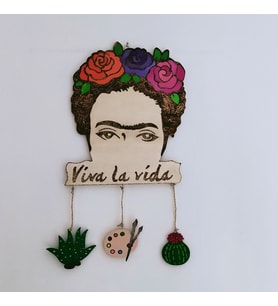 Woodensea Frida Kahlo Ahşap Duvar Süsü El Yapımı