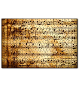 Cakapuzzle Eski Lekeli Kağıtta Notalar ve Ritimler  Puzzle Yapboz MDF (Ahşap) (120 Parça)