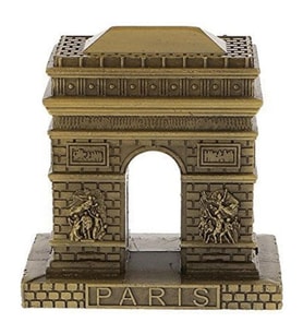Vintage Metal Fransa Paris Zafer Kemeri Biblo Antik Bronz 8 cm