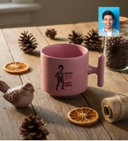 Kişiye Özel Karikatürlü Erkek Öğretmen T Pastel Kupa Öğretmenler Günü Hediyesi