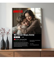 Netflix Tasarımlı Kişiye Özel Kişileştirilebilir Fotoğraflı Bir Ömür Boyu Anne Tasarımlı Ahşap Tablo