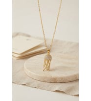 316L Çelik Zincir Gold Renk Zirkon Taşlı Jellyfish Model Kolye TJ-BKO11172