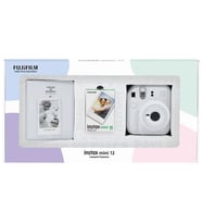 Instax mini 12 Beyaz Fotoğraf Makinesi 10'lu Film ve PVC Albüm Bundle Box