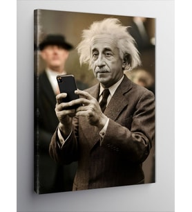Kanvas Tablo Albert Einstein Ve Telefon