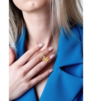 DKMN Gümüş Lily İsimli Kolye 925 Ayar Kadın Gümüş Kolye (Gold)