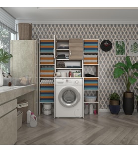 Kenzlife çamaşır makinesi dolabı hayzummaksduble crd 180*126*55 banyo kiler çift kapaklı arkalıklı (Karışık)