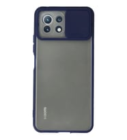 Durukar® Mİ 11 Lite Kılıf Palm Buzlu Kamera Sürgülü Silikon - Lacivert