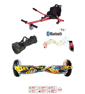 Citymate Elektrikli Kaykay Hoverboard Akıllı Denge 6.5 Inch + HoverKart + Çanta EXTREM PAKET D01
