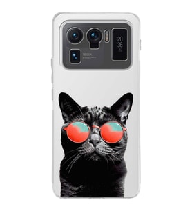 PrintiFy Xiaomi Mi 11 Ultra ile Uyumlu Kedi 3 Kamera Korumalı Şeffaf Kılıf