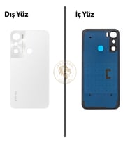 Infinix Hot 12 Pro Beyaz Uyumlu Arka Kapak Arka Cam Batarya Pil Kapağı Lazer Kesim Back Cover