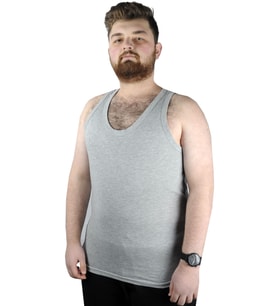 Mode XL Büyük Beden Erkek Atlet Bisiklet Yaka 6340 Gri Melanj