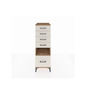 Kronos Dolap Tek Raflı 5 Çekmeceli 44x59x134 Çam-Aytaşı