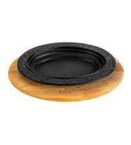 Lava Döküm Oval Döner, Kebap Tabağı Kayın Servis Ahşabı. Ölçü 32x23cm.