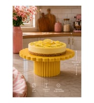 Cupcake Kek Pasta Ayaklı Stand Sarı - Çap 25 CM - Yükseklik 12 CM
