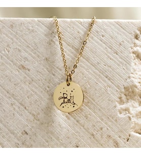 Kişiye Özel 925 Ayar Gümüş Zarif Küçük Prens Model Kolye (Gold)