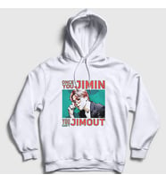 Presmono Unisex Beyaz Jimout K Pop Jimin Bts Kapüşonlu Sweatshirt 272261tt
