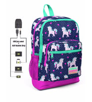 Coral High Kids Dört Gözlü Kız Çocuk İlkokul Çantası - Kuğu Desenli - USB+AUX Soketli