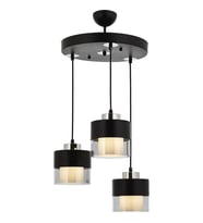 AVONNI AV-60193-3T-BSY Siyah Boyalı Modern Avize E27 Metal Cam 40cm