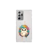 Samsung Galaxy Note 20 Ultra ile Uyumlu Splash Kirpi Tasarımlı Şeffaf Silikon Kılıf