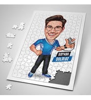Hakemlik Yapan Erkek Karikatürlü 240 Parça Kişiye Özel  Puzzle