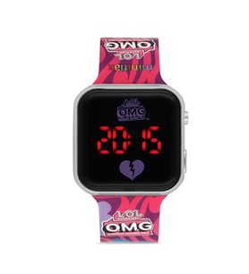 Miniflak LOL Surprise! OMG Lisanslı OMG8001 Mor Square Led Çocuk Saati (Pembe)