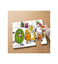 Sevimli Gülen Meyveler Tasarımlı 24 Parça Ahşap Çocuk Puzzle MPK0165