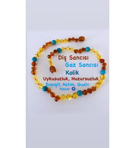 SERTİFİKALI ORİJİNAL KEHRİBAR KOLYE 36-37 cm 3-8 YAŞ