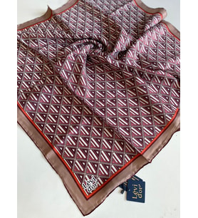 Levidor Tivil İpek Eşarp 4119 - 10 Pembe Karışık Desen