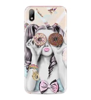 Huawei Y5 2019 Kılıf Resimli Desenli Baskılı Silikon Kılıf Donut Girl 1408