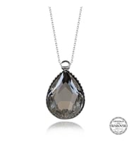 Swarovski Crystal Taşlı Damla Gümüş Kadın Kolye