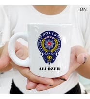 Polis Memuru Renkli Tasarımlar ve Dekoratif Kişiye Özel Kupa Bardaklar