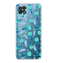 PrintiFy Oppo A15 ile Uyumlu Nazar Boncuğu 3 Baskılı Kamera Korumalı Şeffaf Silikon Kılıf