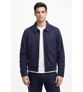 Erkek Siyah Regular Fit Mevsimlik Süet Spor Mont BGL-ST05013