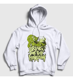 Presmono Unisex Beyaz Green Bring Me The Horizon Kapüşonlu Sweatshirt 20936tt