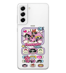 Samsung Galaxy S21 FE Uyumlu Powerpuff Girls Tasarımlı Şeffaf Telefon Kılıfı