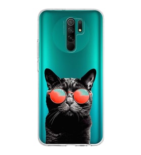 PrintiFy Xiaomi Redmi 9 ile Uyumlu 1mm Slim Fit Kedi 3 050d Baskılı Şeffaf  Kılıf
