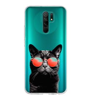 PrintiFy Xiaomi Redmi 9 ile Uyumlu 1mm Slim Fit Kedi 3 050d Baskılı Şeffaf  Kılıf