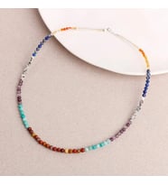 Çakra Kolye Amazonit, Ametist, Jasper, Karnelyan Akik, Lapis Lazuli